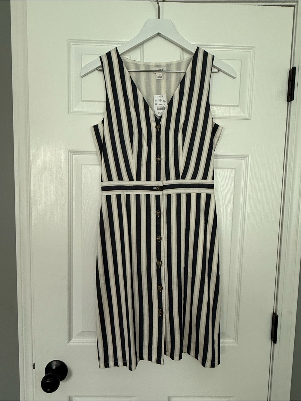 Jcrew navy blue and White Striped Button-Front Dress- size 00